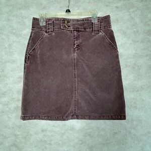 GAP Jeans Purple‎ Corduroy A-Line Mini Skirt Size 4 Stretch Cotton Blend